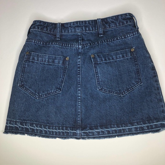 Free People Skirt Unfinished Hem Denim New Size 0 - Picture 2 of 2